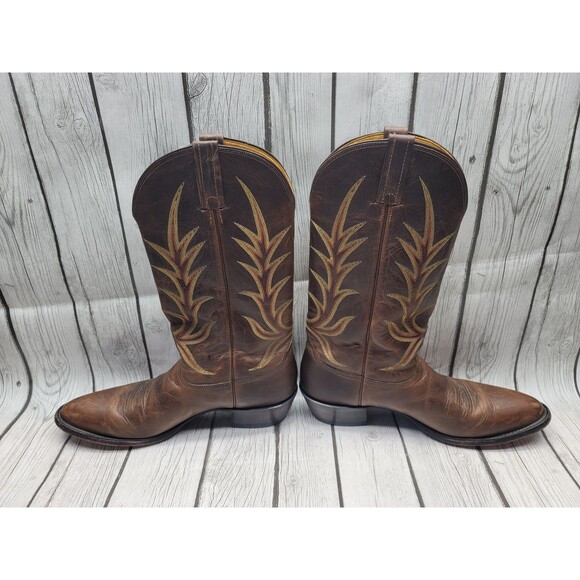 Nocona Mens 11 AAA Brown Vintage Steer Brown Leather Western Boots 1842037403 main image 11